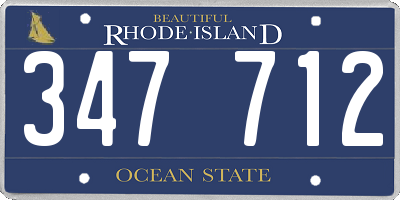 RI license plate 347712