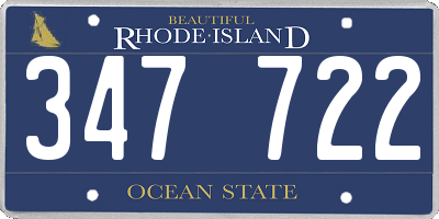 RI license plate 347722