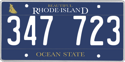 RI license plate 347723