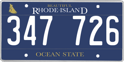 RI license plate 347726