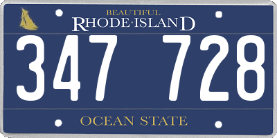 RI license plate 347728