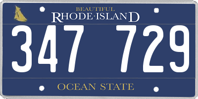 RI license plate 347729