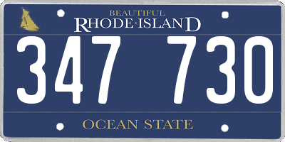 RI license plate 347730