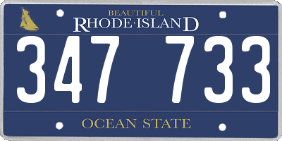 RI license plate 347733