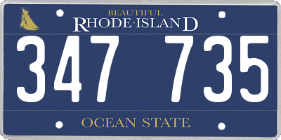 RI license plate 347735