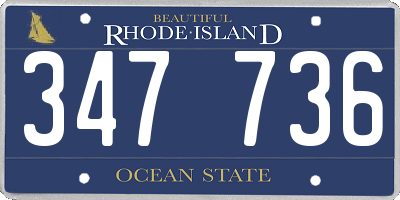 RI license plate 347736