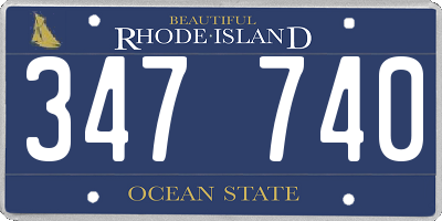 RI license plate 347740