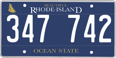 RI license plate 347742