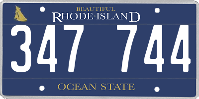 RI license plate 347744