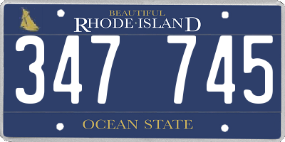 RI license plate 347745