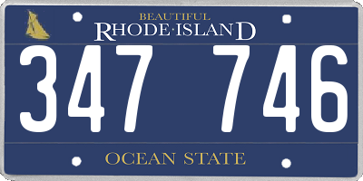 RI license plate 347746