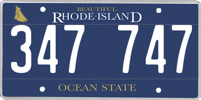 RI license plate 347747