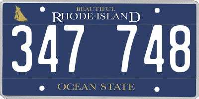 RI license plate 347748