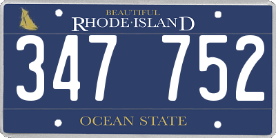 RI license plate 347752