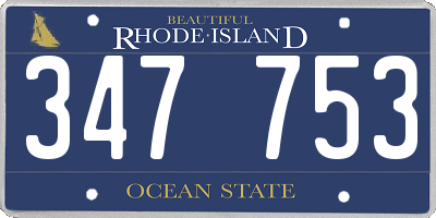 RI license plate 347753