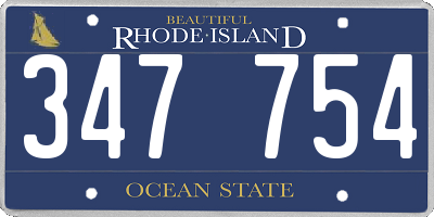 RI license plate 347754