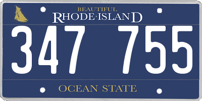 RI license plate 347755