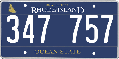 RI license plate 347757