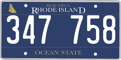 RI license plate 347758