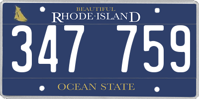RI license plate 347759