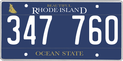RI license plate 347760