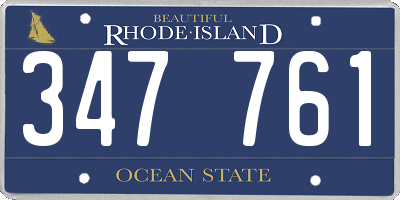 RI license plate 347761