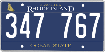 RI license plate 347767