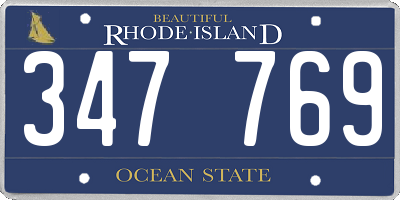 RI license plate 347769