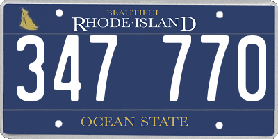 RI license plate 347770