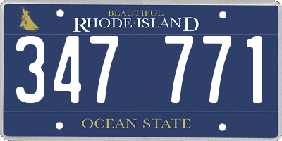 RI license plate 347771