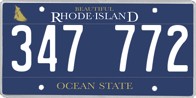 RI license plate 347772