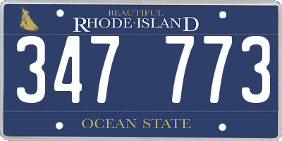 RI license plate 347773
