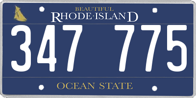 RI license plate 347775
