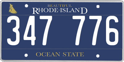 RI license plate 347776