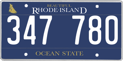 RI license plate 347780