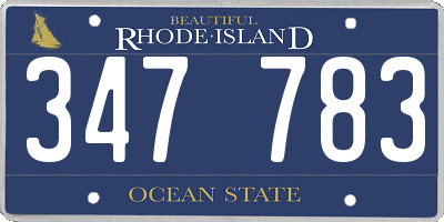 RI license plate 347783