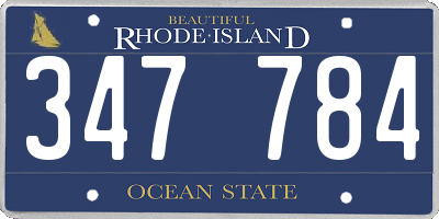 RI license plate 347784