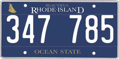 RI license plate 347785