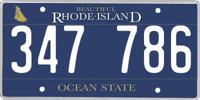 RI license plate 347786