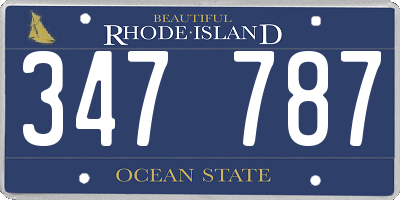 RI license plate 347787