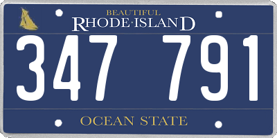 RI license plate 347791
