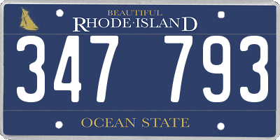 RI license plate 347793