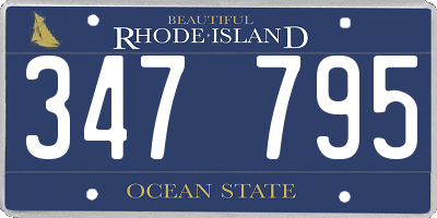 RI license plate 347795