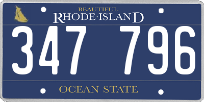 RI license plate 347796