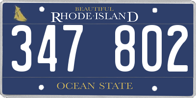 RI license plate 347802