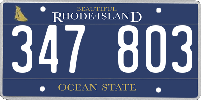 RI license plate 347803