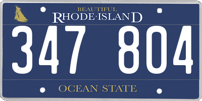 RI license plate 347804