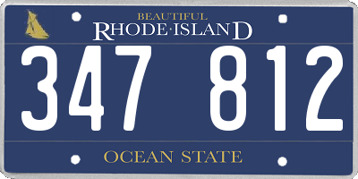 RI license plate 347812