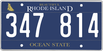 RI license plate 347814
