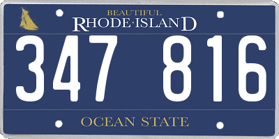 RI license plate 347816
